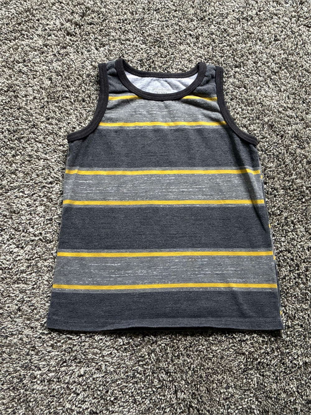 Garanimals Toddler Boy Gray and Yellow Striped Tank Top, Size 4T
